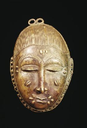 Maske, Baule, Elfenbeinkueste / Bronze
