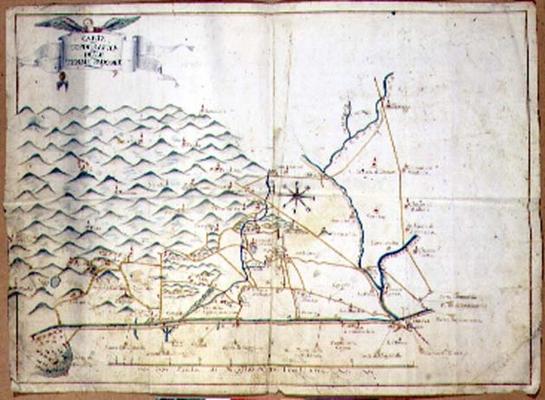 Map of Paduan Thermal Baths (w/c, pen & ink on paper) van 