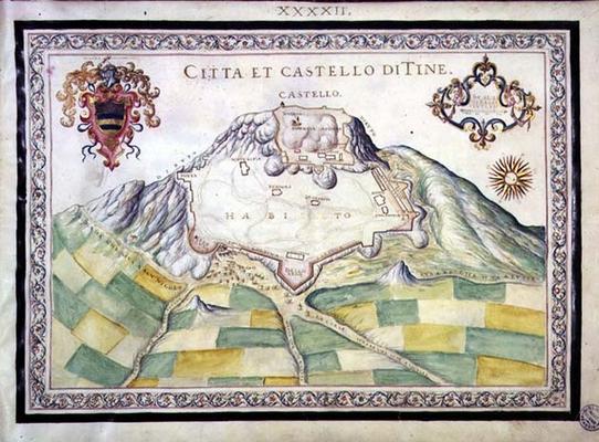 Map of the Castle and City of Tine XXXXII, by Francesco Basilicata, 17th century van 