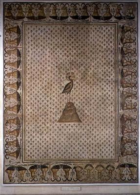 Mosaic pavement depicting a phoenix on a bed of rose-buds, from the courtyard of a villa at Daphne, van 