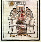 Ms Laur. Med. Palat. 218 f.84v Human sacrifice at the temple of Tezcatlipoca from a history of the A