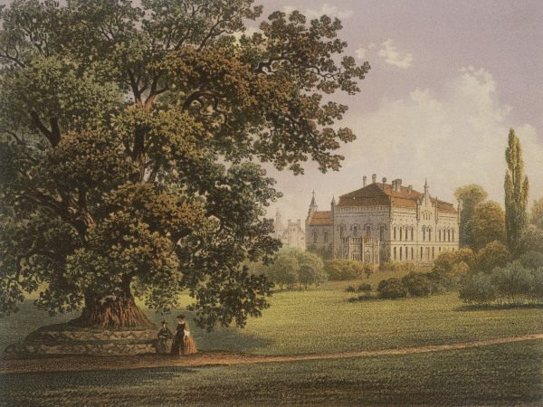 Nennhausen, castle , Col. lithogr. c.1860 van 