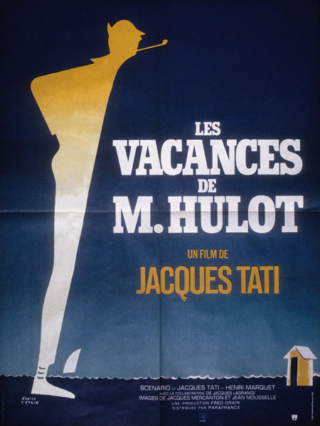 Poster after Pierre Etaix for film Monsieur Hulot's Holiday by Jacques Tati van 