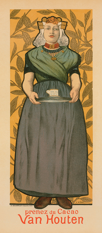 Prenez du Cacao Van Houten, advertisement, illustration by Adolphe-Leon Willette van 