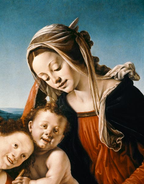 Piero di Cosimo, Maria mit Kind u.Engeln van 