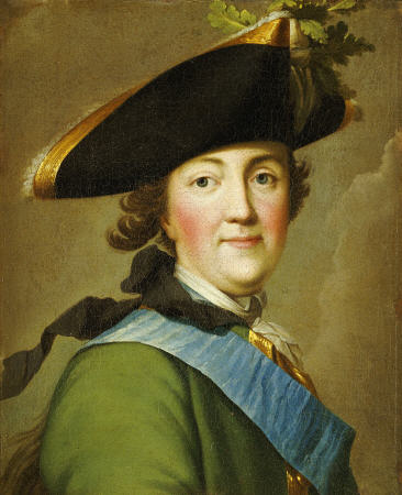 Portrait Of Catherine The Great (1729-1796),  In The Uniform Of The Preobrazhenskii Regiment van 