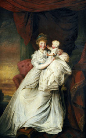 Portrait Of Eleanor, Countess Of Harborough, With Her Son Robert van 