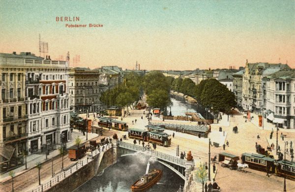 Potsdamer Brücke, Fotopostkarte um 1905 van 