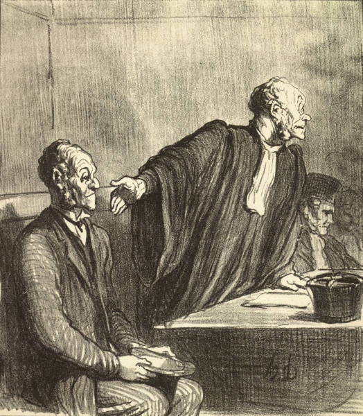 Prozess, .. trompe par sa femme / Daumier van 