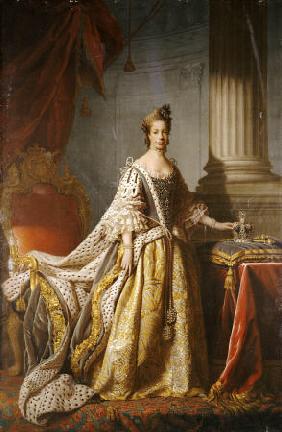 Portrait Of Queen Charlotte (1744-1818), Wife Of King George III, Full Length In Robes Of State