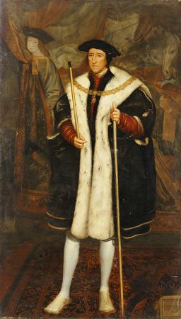 Portrait Of Thomas Howard, Third Duke Of Norfolk (1473-1553), Standing Full Length, Wearing The Orde
