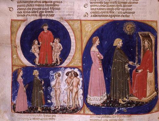 Paradiso VI f.56v Conversation with Justinian, from the Divine Comedy van 