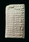 Prehistoric clay tablet with multiplication table,