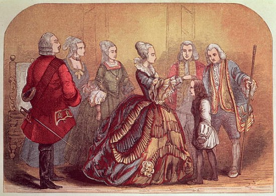 Queen Anne touching Dr. Johnson, when a boy, to cure him of Scrofula or ''King''s Evil'' van 