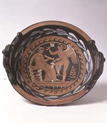Red-figure patera depicting winged Eros and seated female figure, Greek (pottery) van 