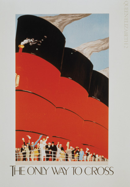 Poster advertising the RMS Queen Mary van 