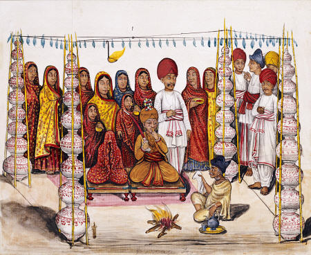 Scenes From A Marriage Ceremony: The Betrothal; Kutch School, Circa 1845 van 