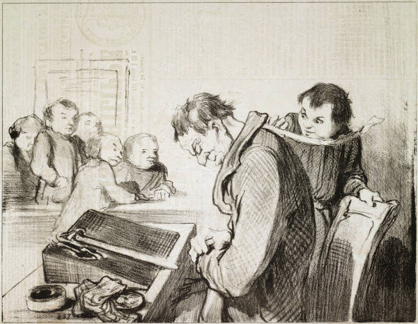 Schule, Un jeune homme... / H.Daumier van 