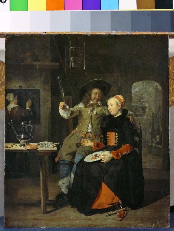 Selbstbildnis des Künstlers mit seiner Frau Isabella de Wolff im Wirtshaus van 