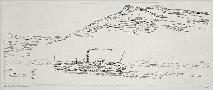 Steamboat on the Thuner Sea, 1911 (no 11) (pen on paper on cardboard) 