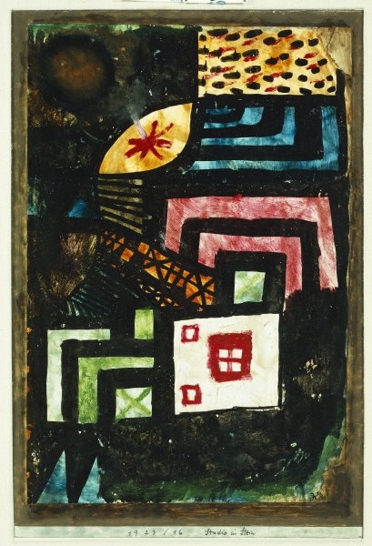 Study in Stone, 1923 (no 16) (oil, w/c and brush & black ink on paper laid down on board)  van 