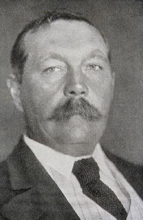 Sir Arthur Conan Doyle (1859-1930) (b/w photo) 