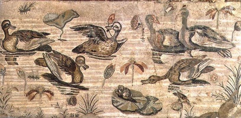 Scene of waterfowl on the Nile from the House of the Faun, Pompeii, 2nd century BC (mosaic) van 