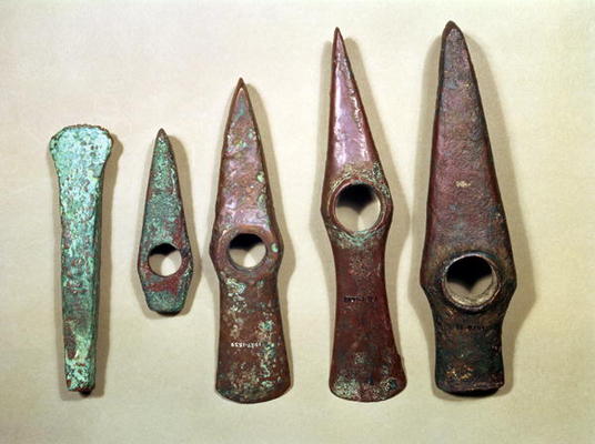 Shafthole axes, from Hungary, Bronze Age (copper) van 