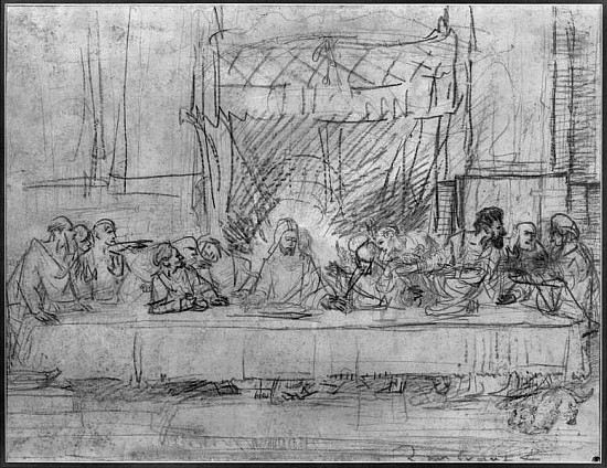 The Last Supper, after the fresco Leonardo da Vinci (1452-1519) c.1635 van 