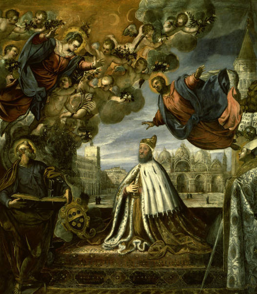 Tintoretto/ Pietro Loredan dankt Madonna van 
