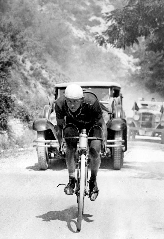 Tour de France 1929, 13th leg Cannes/Nice on July 16 : Benoit Faure on the Braus pass van 