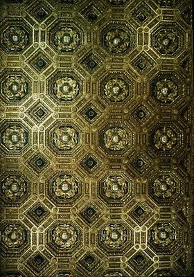 The ceiling of the Sala dell'Udienza, designed by Benedetto (1442-97) and Giuliano (1432-90) da Maia van 