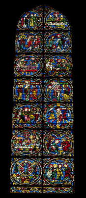 The Passion, lancet window in the west facade, 12th century (stained glass) (detail of 98062) van 
