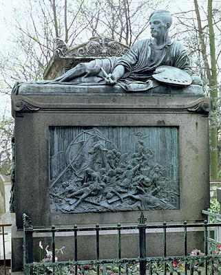 Tomb of Jean Louis Andre Theodore Gericault (1791-1824) (stone and bronze) van 