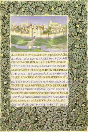 Unfinished Calligraphic And Illuminated Manuscript Of Geoffrey Chaucer''s ''The Romaunt Of The Rose' van 
