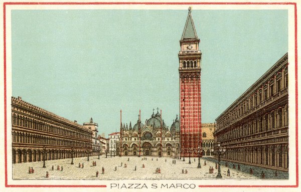 Venice, Piazza S.Marco, Colour litho. van 