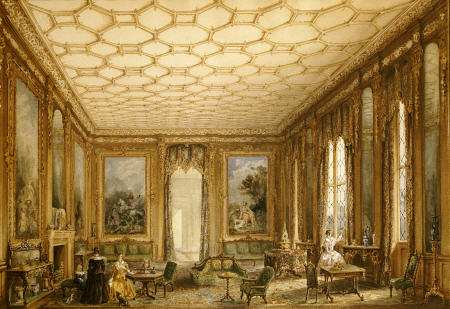 View Of A Jacobean-Style Grand Drawing Room van 