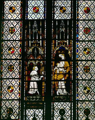 Window depicting the Virgin and Raoul de Ferrieres, 14th century (stained glass) van 