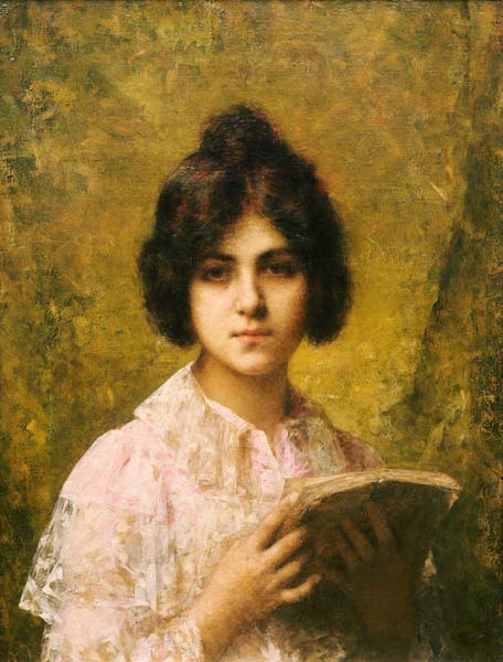 Young Woman Holding A Book van 