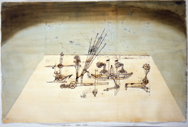 Yellow Harbor, 1921 (pen & ink, transfer process, w/c and wash on paper)  van 