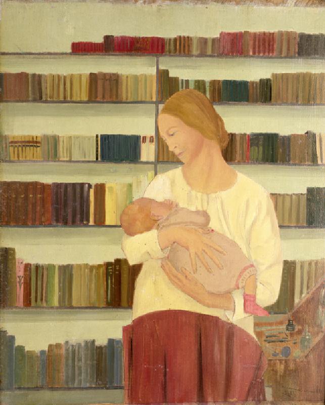 Yvonne with Vincent at Ten Weeks, 1919 (oil on panel) van Nora Summers
