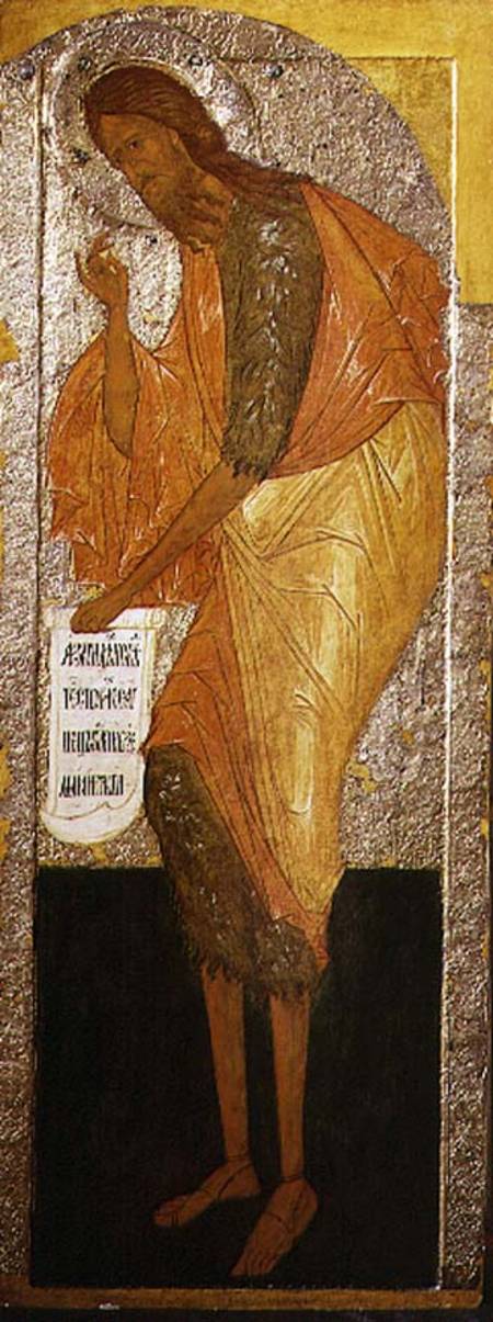 St. John the Forerunner, Russian icon from an iconostasis in the Antoniev Monastery van Novgorod School