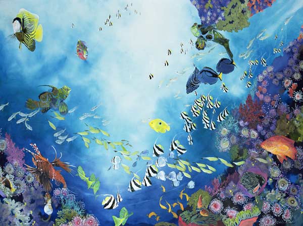 Underwater World III, 2002 (acrylic on twill)  van Odile  Kidd