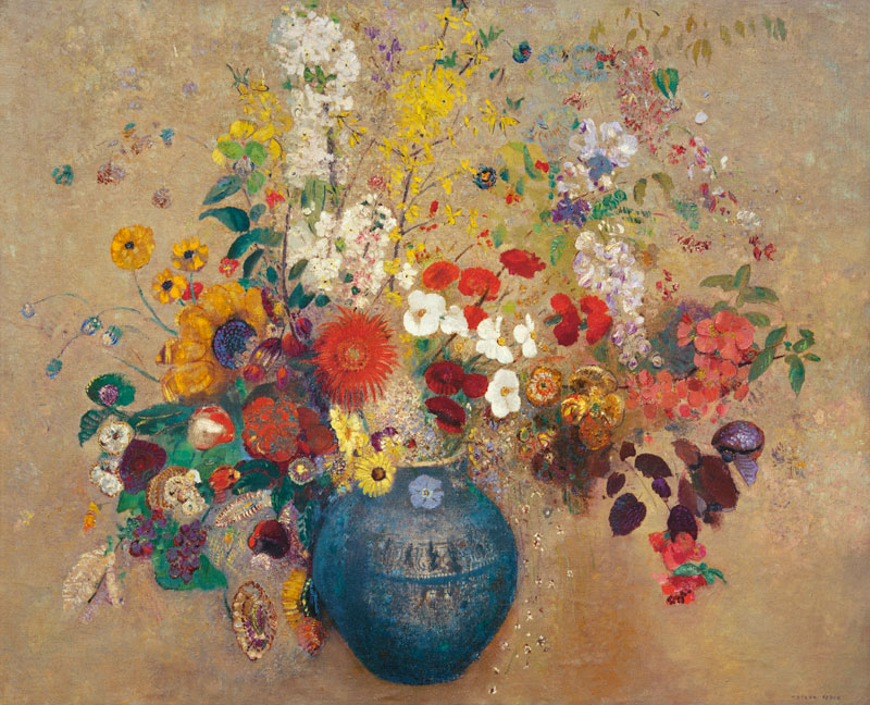 Bouquet of flowers van Odilon Redon