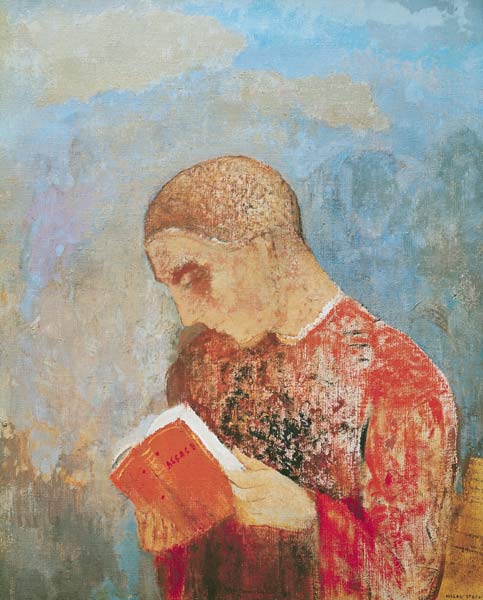 Alsace or, Monk Reading van Odilon Redon