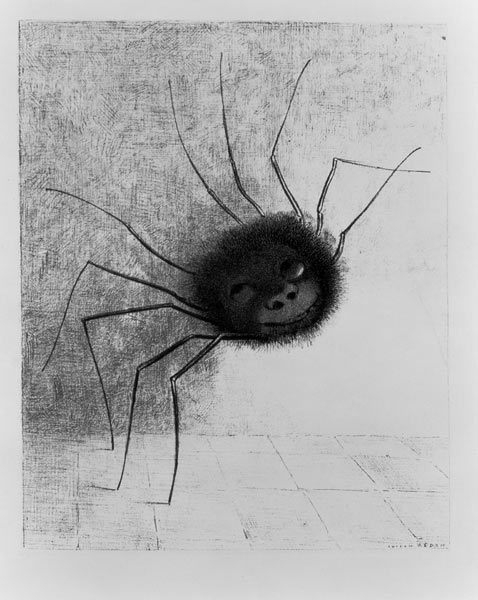 The Laughing Spider, c.1881 (litho) van Odilon Redon