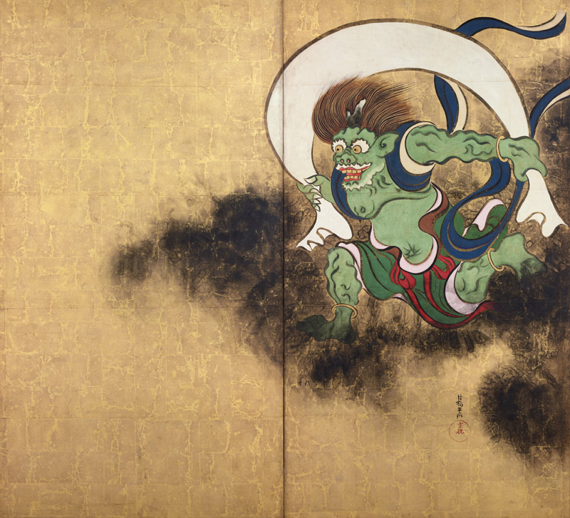 The Wind God. Right part of two-fold screens "Wind God and Thunder God" van Ogata Korin