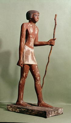 Model of an official (painted wood) van Old Kingdom Egyptian