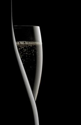 Champagner - Flasche und Glas van Oliver Digeon Von Monteton