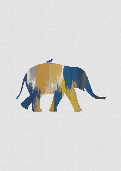 Blue & Yellow Elephant
